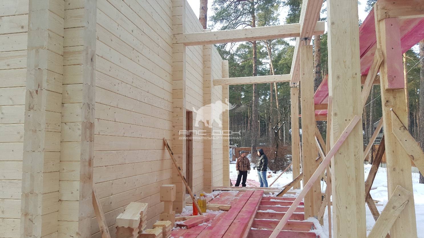 Усадка дома из клееного бруса