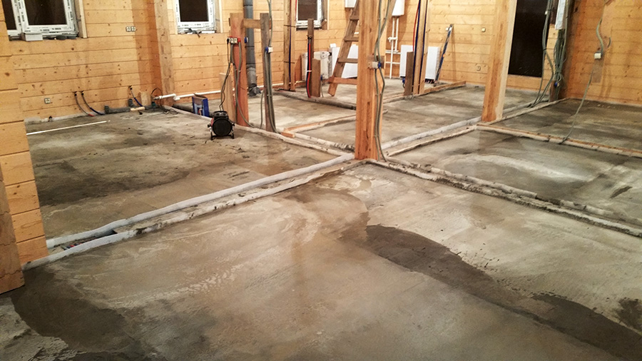 Теплый пол в доме из бруса