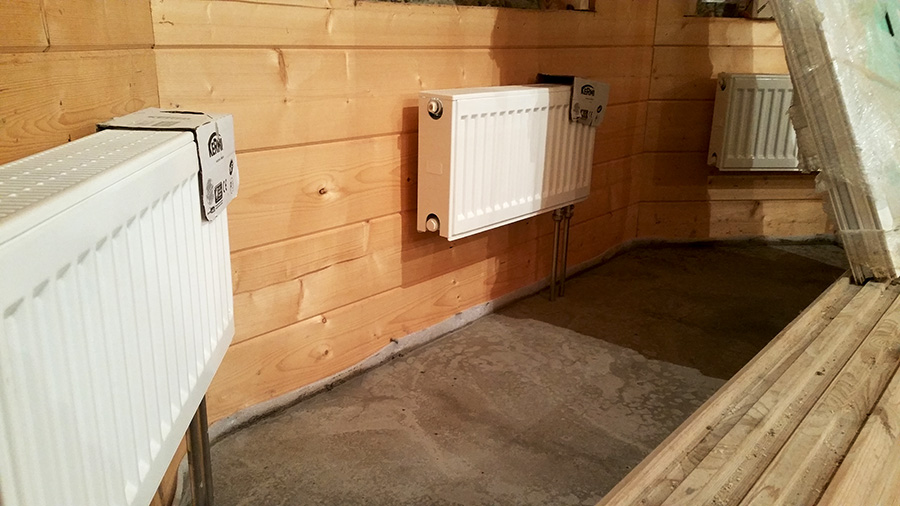 Теплый пол в доме из бруса